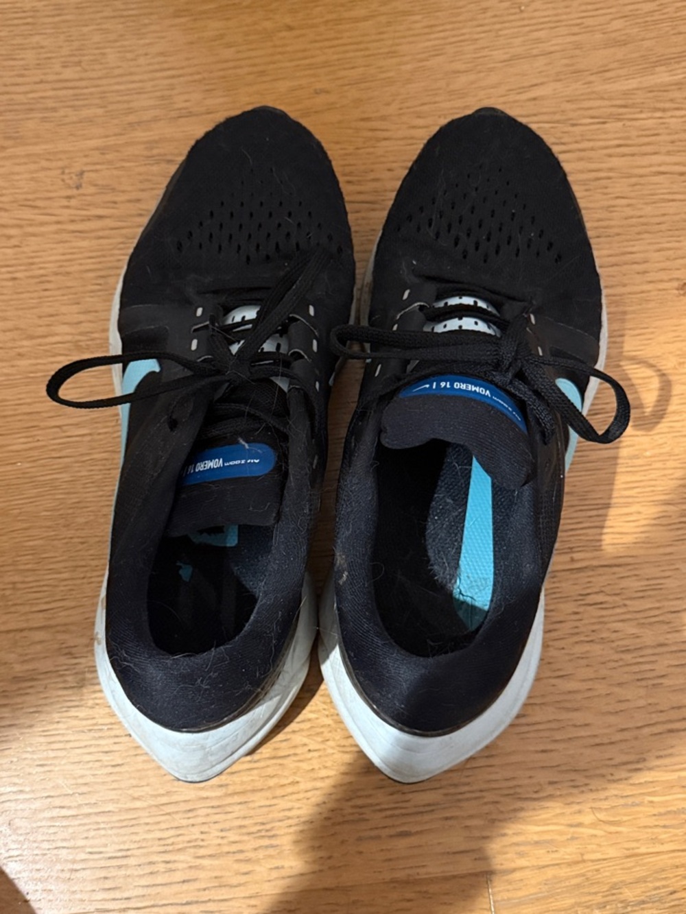Nike Black Sneakers with Light Blue Insole Accents